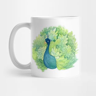 Succulent Peacock Mug